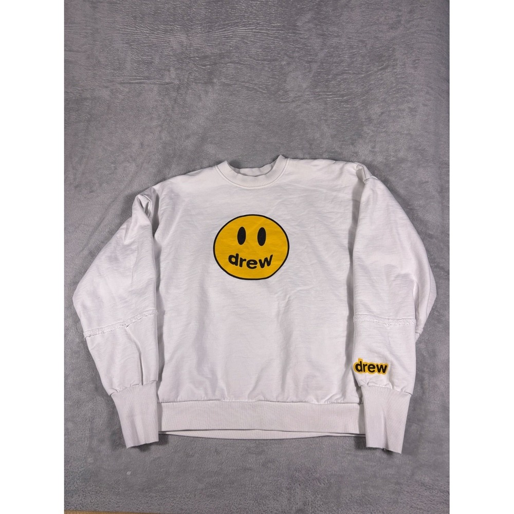 Drew House Mascot Smiley Face Crewneck Sweatshirt White Size S Justin Bieber